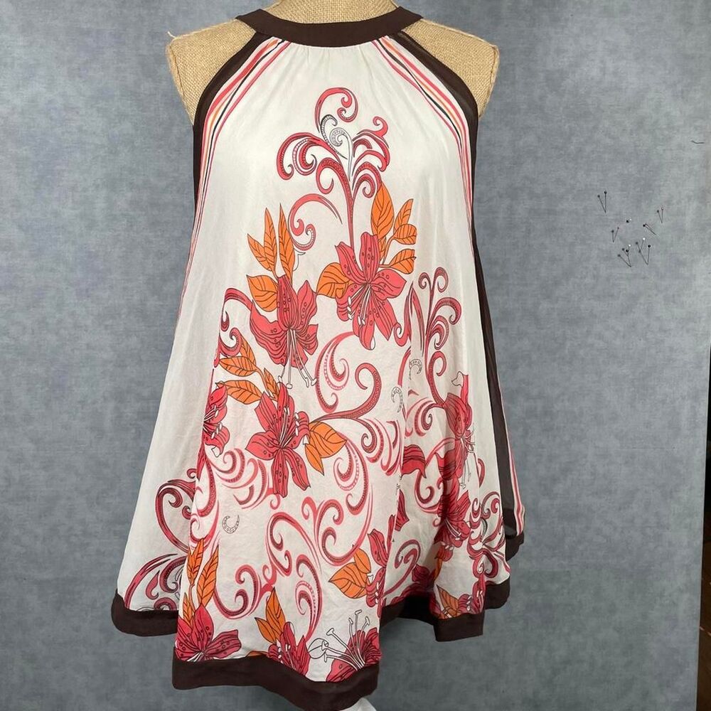 Y2K 100% silk flowy floral dress